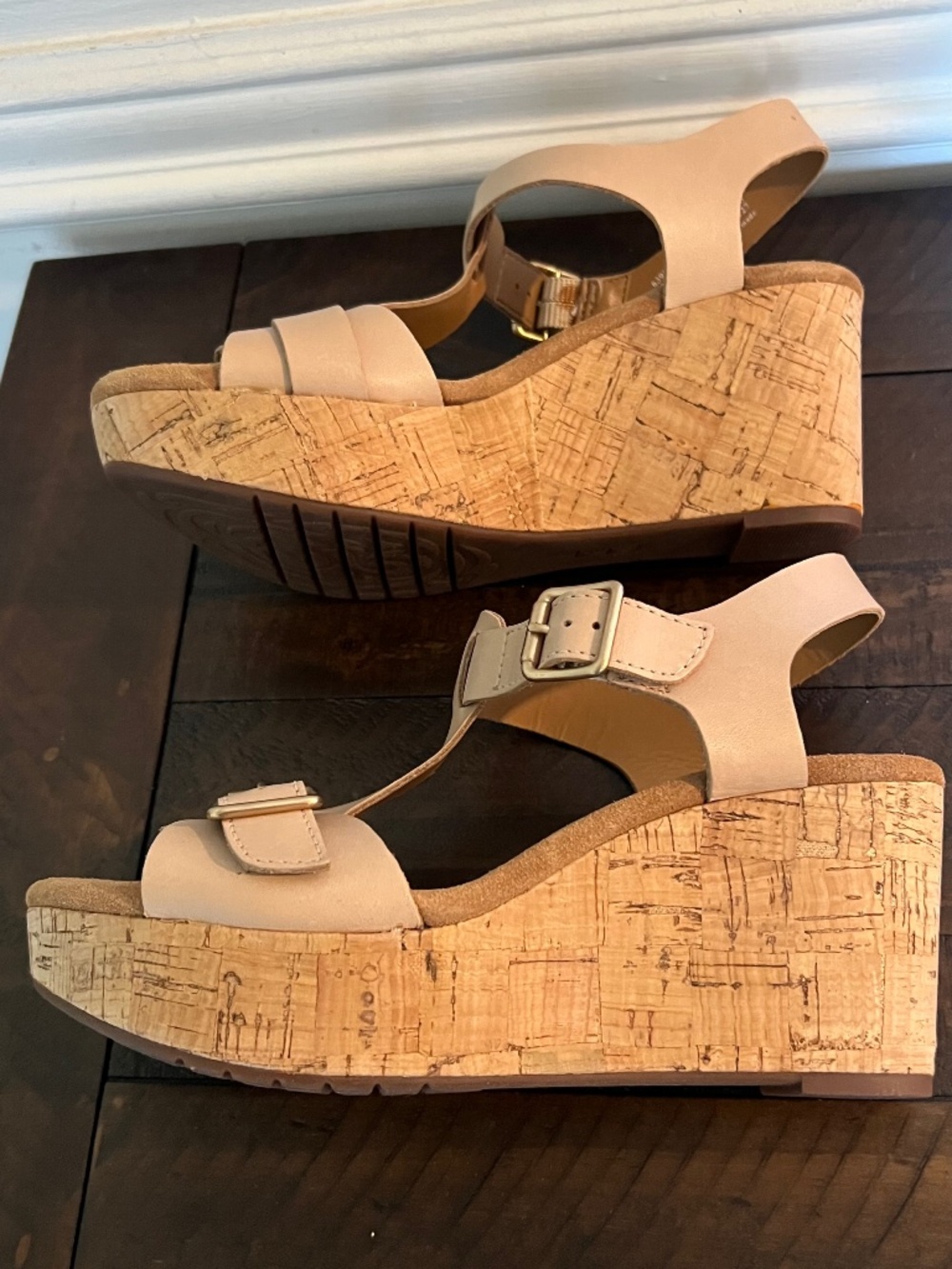 Cork Wedge Buckle Platform Sandals – Clarks Artisan Size 7.5 Nude